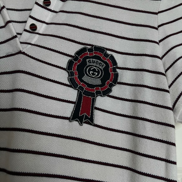 AUTH. GUCCI STRIPE COLLAR SHIRT UNISEX XS - Picture 4 of 11